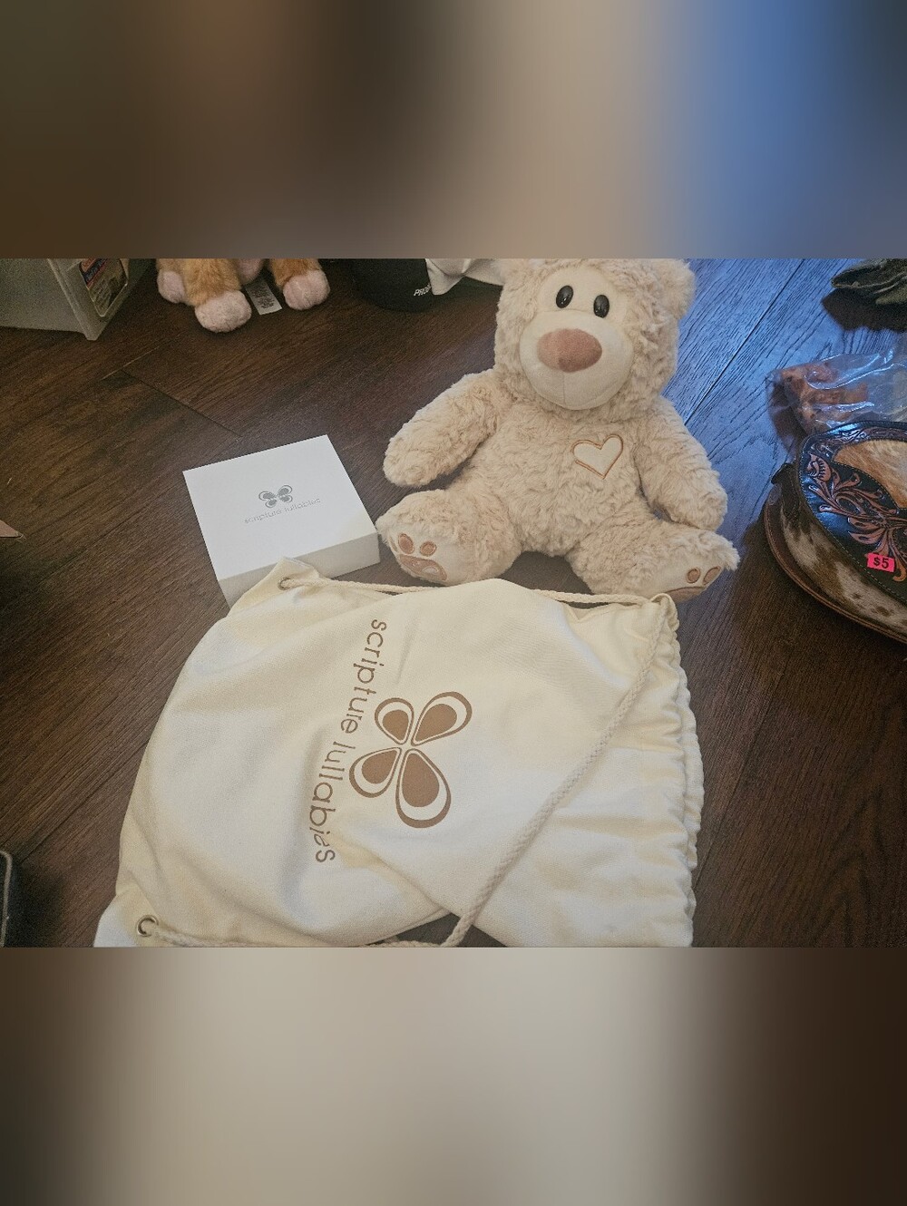 NEW Scripture Lullabies Musical Teddy Bear Works New In Bag Plush Bear Tested .